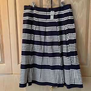 NWT Talbots Cotton Navy with White Polkadots Skirt